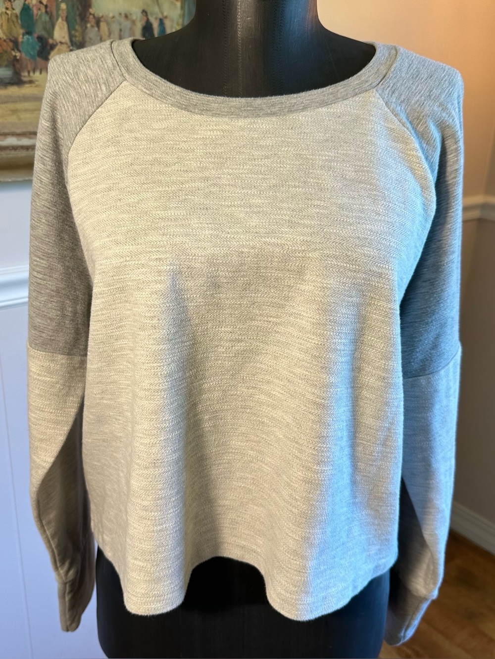 Beyond Yoga Two-Tone Gray Crewneck Sweatshirt Size XL